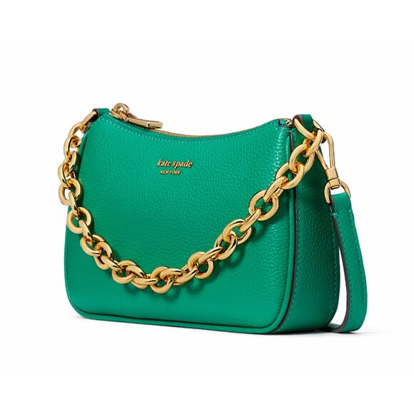 New Kate Spade Jolie Small Convertible Pebble Leather Crossbody Wintergreen - Picture 1 of 7